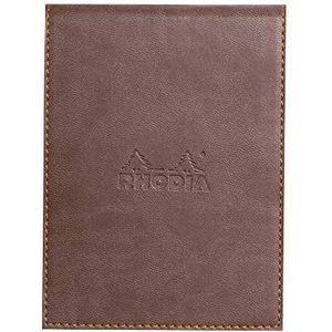 RHODIA 128103C – klembord + notitieboek geniet, nr. 12, chocoladebruin – 8,5 x 12 cm – kleine ruiten – 80 vellen afneembaar – wit papier 80 g – pennenhouder – kunstleer – Rhodiarama