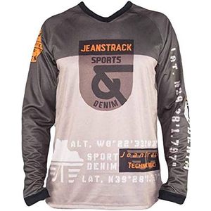 Jeanstrack Trick MTB Tech T-shirt voor volwassenen, uniseks, Beige en bruin