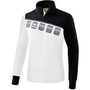 Erima 5-c trainingssweatshirt, 1/2 ritssluiting, uniseks, kinderen, wit/zwart/donkergrijs