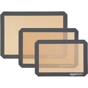 Amazon Basics 3 stuks siliconen bakmatten, meerkleurig, 0,0276 x 16,5 x 11,625 inch