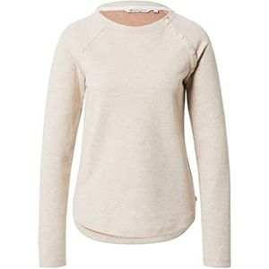 TOM TAILOR Denim Dames shirt met lange mouwen 24421 - crème beige melange, L, 24421 - crème beige gemengd