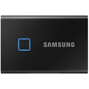 Samsung T7 Touch 2TB draagbare SSD harde schijf - tot 1050 MB/s - externe SSD USB 3.2 harde schijf zwart (MU-PC2T0K/WW)