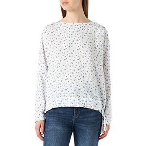 LTB Jeans Nozofo Damesblouse, wit/blauw met bloemenprint 12809