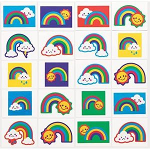 Baker Ross AT973 Regenboogtatoeages, mini-speelgoed voor kinderen, 60 stuks