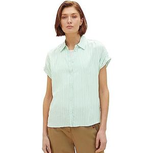 TOM TAILOR Damesblouse 31202 – Groen Wit Stripe Woven, 40, 31202 - Groen Wit Streep Geweven