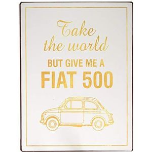 La Finesse decoratieve hanger, metaal, wandafbeelding, Take The World, But Give Me a Fiat 500