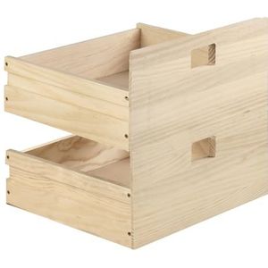 ASTIGARRAGA KIT LINE, Set van 2 laden voor DINAMIC modulaire kubusplank, massief hout, grenen