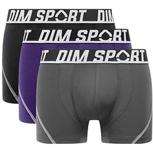 Dim Boxershorts Sport Micro Thermoregulatie Heren X3, zwart/graniet grijs/amethist paars