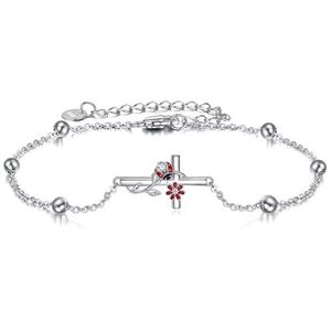 YFN Maanfase/Tulp/Kat/Maan/Ster/Vlinder/Rozetten/Broer Sterling Zilveren Armband Maan Moederdag Sieraden voor Moeder, Sterling zilver, Geen edelsteen