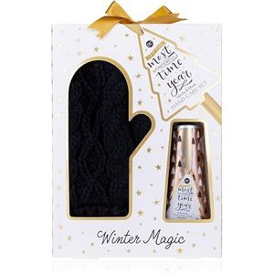 Accentra Winter Magic handverzorgingsset in geschenkdoos met hand- en nagelcrème 60 ml, handschoenen (één maat), vanille en muskus geur, wit/goud
