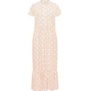 IKITA Robe longue pour femme avec imprimé intégral 19323122-IK01, orange, taille S, Robe maxi avec imprimé intégral, S
