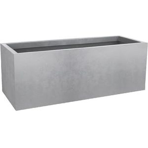 EDA - Basalt'Up bloembak 57 L - Decor van beton - Enkelwandig - Wateropslagzone - 79,5 x 29,5 x H 29,5 cm - Betongrijs