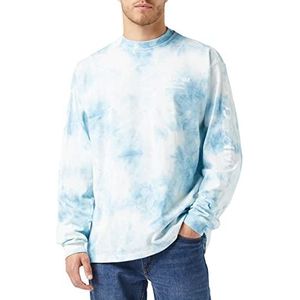 Dr. Denim reno heren lange mouw, Td No Regrets logo, blauw