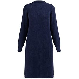 DreiMaster Robe vintage en tricot à manches longues pour femme 39425072-DR05, bleu marine, taille XL/XXL, Robe midi en tricot à manches longues, XL-XXL