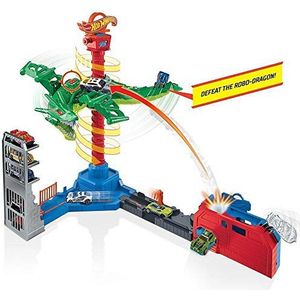 Hot Wheels City Robot Dragon Attack, speelset voor kleine auto's om te verbinden met circuit en tracks, kinderspeelgoed, GJL13