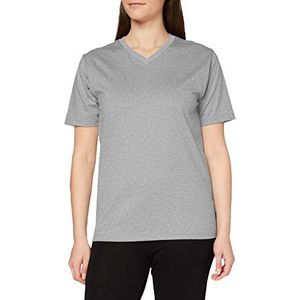 Trigema Deluxe Dames V-shirt katoen, grijs - grijs (lichtgrijs-melange 110)