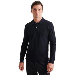 Seidensticker Poloshirt met lange mouwen voor heren, Donkerblauw