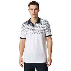 Koton Polo pour homme avec col boutonné coupe slim imprimé psychédélique détaillé, Design blanc (0d0), XXL