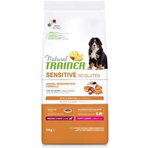 Natural Trainer Sensitive No Gluten Hondenvoer Puppy & Junior met zalm, 12 kg