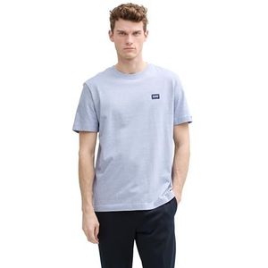 TOM TAILOR T-shirt pour homme avec logo, 37682 - Dove Blue White Fine Stripe, XXL