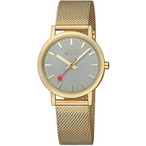 Mondaine Analoog kwartshorloge voor dames met roestvrijstalen armband A660.30314.80SBM, goud/grijs, armband, Goud/Grijs, Armband