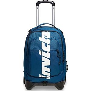 Invicta Schooltrolley, New Plug logo, blauw, afneembare rugzak met Cross Over-systeem, dubbel gebruik, blauw, casual, Blauw, casual