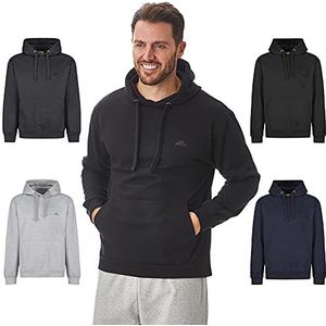 Iron Mountain Mens Teruggewonnen Garen Eco Vriendschappelijke Anti Pil Zachte Fleece Flexibele Comfortabele Hooded Hoody Top Sweatshirt, Zwart, L