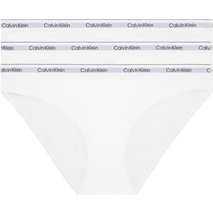 Calvin Klein 3 stuks bikini (low-rise) 000qd5207e bikinislips voor dames, Wit (wit/wit/wit)