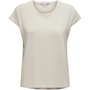 ONLY Onlclaudia S/S T-shirt à rayures pailletées pour femme, Blanc., XL