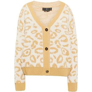 LEOMIA Cardigan pour femme, Laine Camel Clair Blanc, XS-S