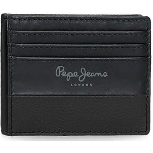 Pepe Jeans Dubbele kaarthouder zwart 9,5 x 7,5 cm leer by Joumma Bags, zwart, Talla única, kaarthouder, zwart., Kaarthouder
