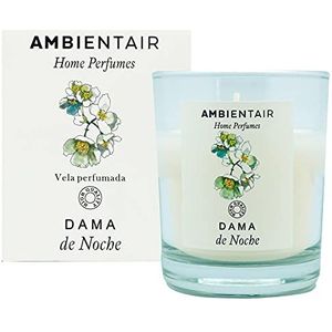 Ambientair Home Parfum geurkaars dame de nacht dame luchtverfrisser nachtkaars geurkaars voor thuis, aromatherapie, glazen binnenkaars, 30 uur brandduur.