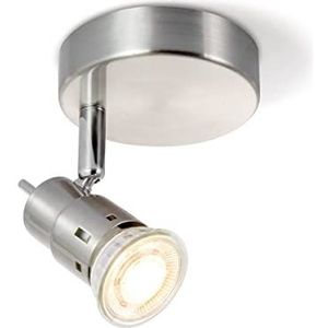 HSH LED wandlamp Cilindro 1 lichtpunt, draaibaar, draaibaar, GU10 5 Watt, dimbaar, mat-nikkel
