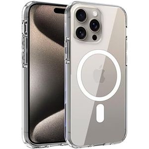 Cool beschermhoes voor iPhone 15 Pro Max, magnetisch, transparant