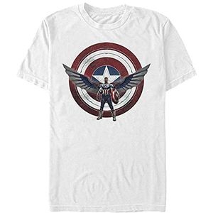 Marvel Falcon and Winter Soldeerwield The Shield Organic T-shirt met korte mouwen, wit, XXL, Weiss