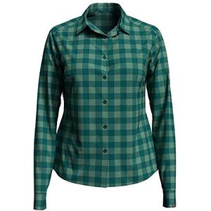 Odlo Mythen Damesblouse met lange mouwen, Mint Crème Quetzal Groen geruit