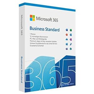 Microsoft 365 Business Standard | 1 gebruiker, 5 PCs/Macs, 5 tablets en 5 mobiele apparaten | 1 jaarabonnement | Box