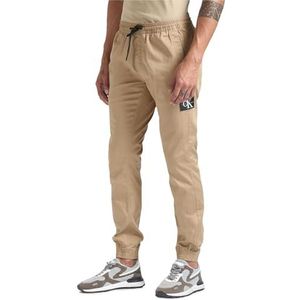 Calvin Klein Jeans Skinny Monologo Badge Chino J30j325114 Chinos voor heren, Travertijn Beige