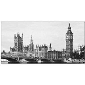 Artopweb EC40288 Dekoschild Anonymous-Houses of Parlament & Big Ben in Londen, hout, kleurrijk, 100 x 1,8 x 50 cm