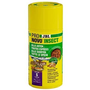 JBL PRONOVO INSECT STICK, voer voor alle aquariumvissen, 3-10 cm, voedselstaafjes voor vissen, klikdoseerder, maat S, 100 ml