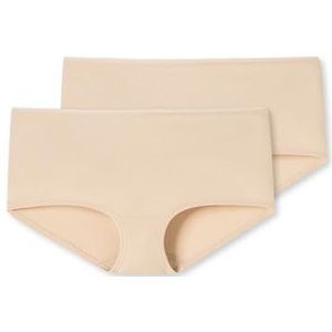 Set van 2 boxershorts voor dames, biologisch katoen, 95/5, Zand