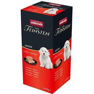 animonda Vom Feinsten Hondenvoer Junior natvoer voor groeiende honden met rundvlees + gevogelte 6x150g