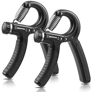 NIYIKOW Grip Strength Trainer Set van 2, Hand Grip Strengthener, Verstelbare Weerstand 22-132Lbs (10-60kg), Antislip Gripper, Perfect voor Muzikanten, Atleten en Herstel van Handletsel-Zwart