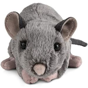 Living Nature Rat met piep, zachte en realistische pluche rat, 18 cm