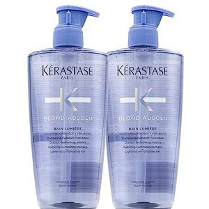 Kérastase Blond Haar Shampoo voor meer glans, hydraterend bad, hyaluronzuur, badlicht, absoluut blond, 2 x 500 ml