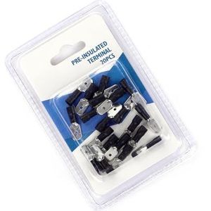 Terminal pré-isolé noir SV5.5-6 (15 pcs/blister) pour des connexions électriques sûres et efficaces dans les projets de câblage.
