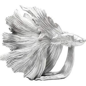 Kare 68024 Betta Fish klein decoratief object, zilverkleurig, 36,5 x 33,5 x 14 cm