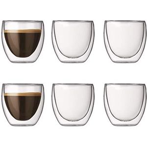 Bodum Pavina dubbelwandige glazenset, 6-delig, 0,08 l