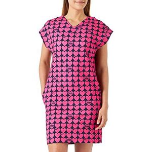 Love Moschino Jurk met korte mouwen en V-hals, damesjurk, Blauw - Fuchsia