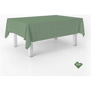 ECOMMERC3 Nappe anti-taches Vichy pour table rectangulaire Taille 220 x 140 cm - Nappe Vichy au toucher extra douce et imperméable, couleur vert bouteille